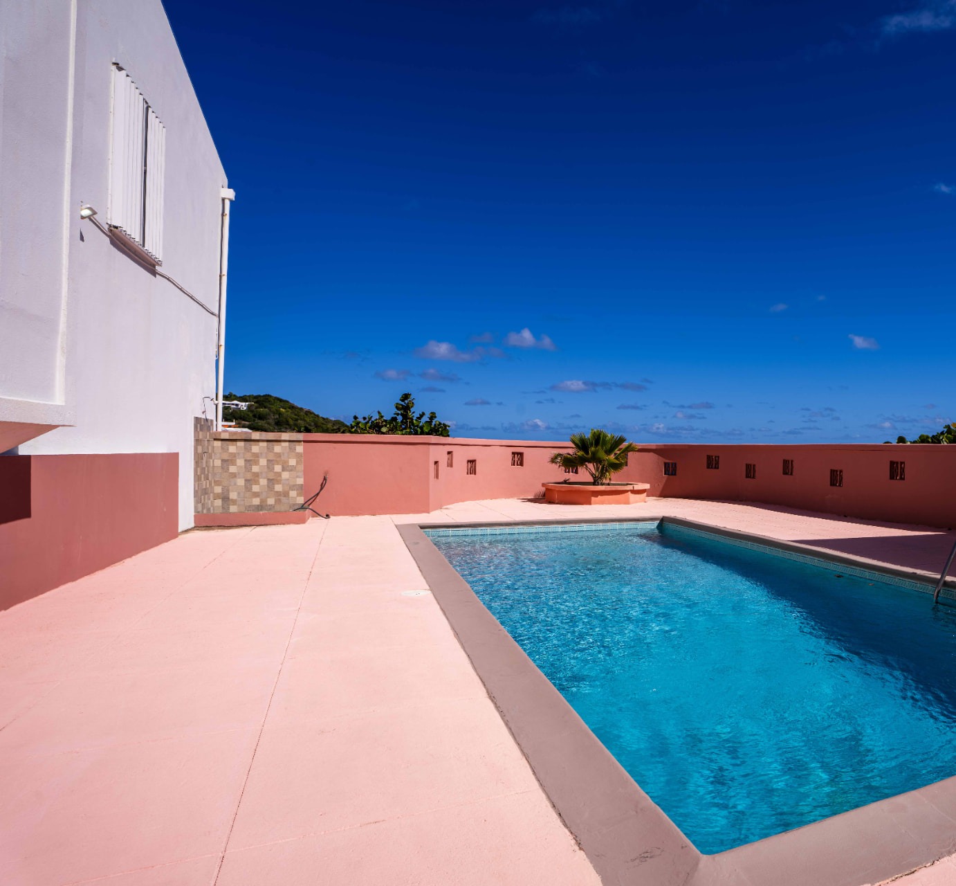 Private pool terrace with ocean views